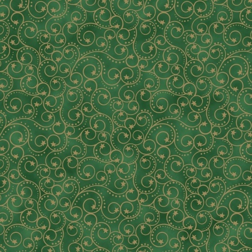 Elegant Christmas metallic - Scroll - green