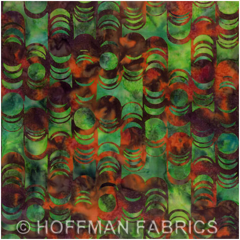 Hoffman Bali Handpaints - Waves - red/green