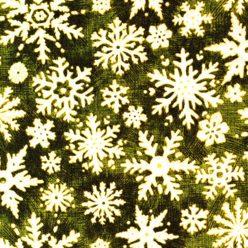 Christmas in the Woods - Snowflakes - green
