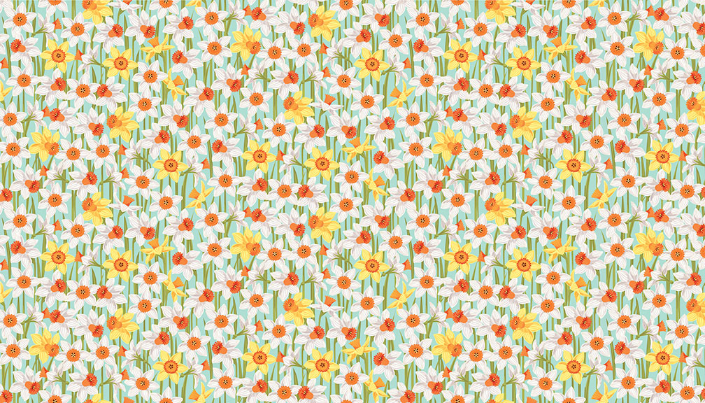 Spring - Daffodils - Turquoise