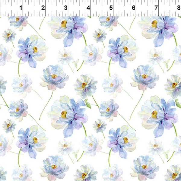 The Leah Collection - Blooms - white blue