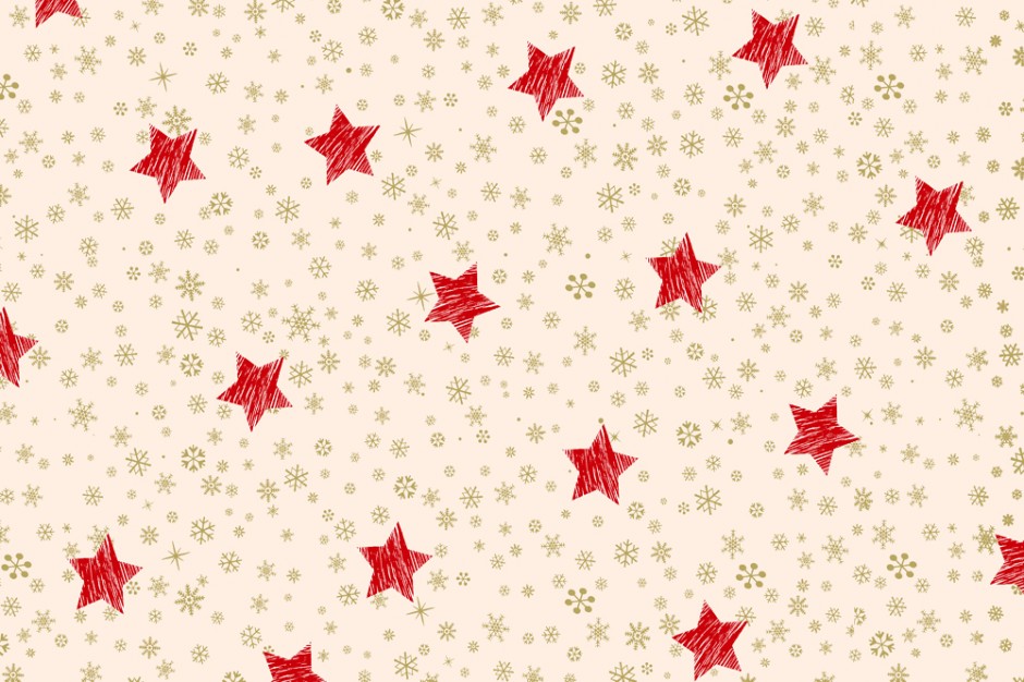 Christmas Stars - cream-red