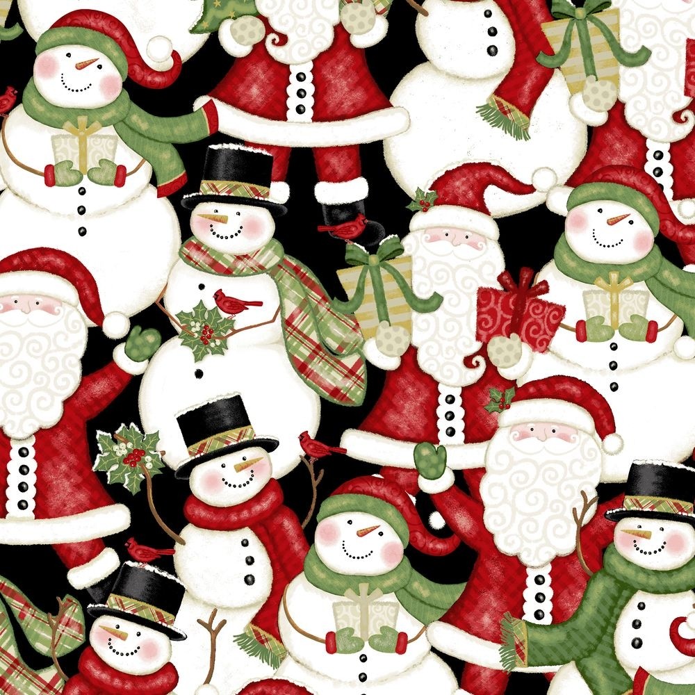 Winter Greetings - Santa Claus - black