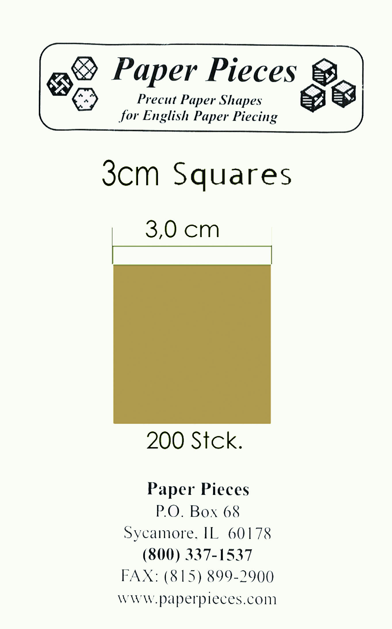 3 cm Squares - EPP Schablonen