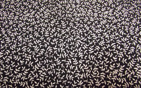 Baumwolldruck - zarte Blätterranken - schwarz-creme - 100cm