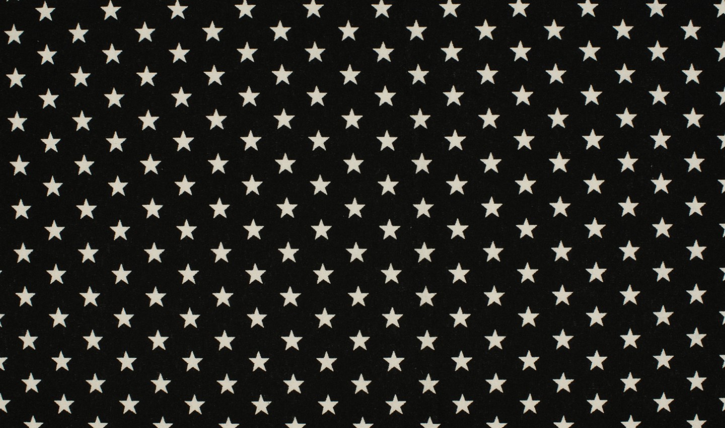 Baumwolljersey - Sterne - schwarz