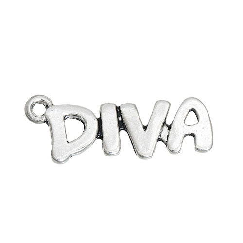 Charms \"Diva\" - silberfarbend