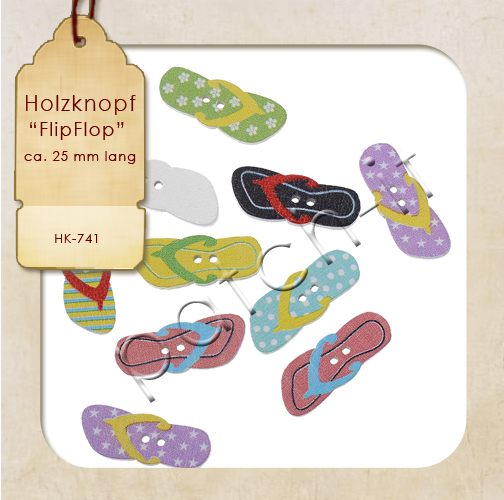 Holzknopf \"Flip Flop\"- 25mm