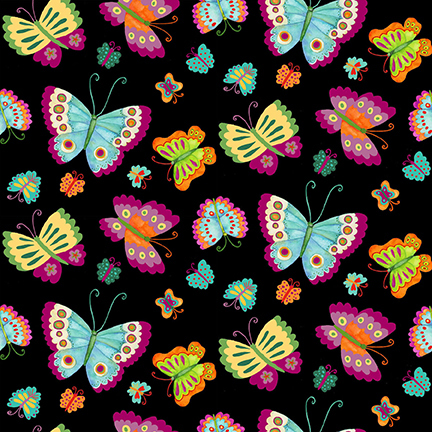 Spring Awakens - Butterflies - black