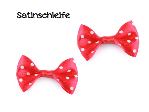 Satinschleife mit Pünktchen - rot