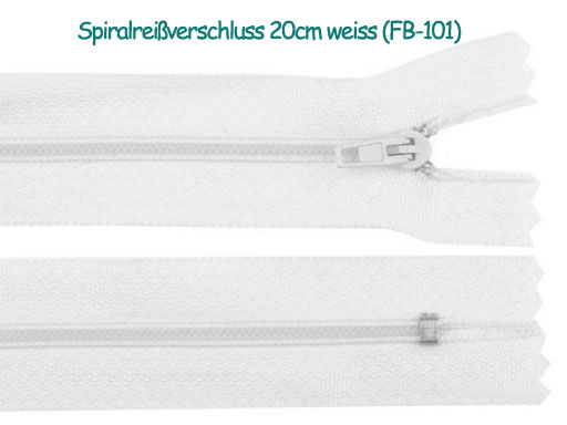 Reißverschluss - 20cm - weiss