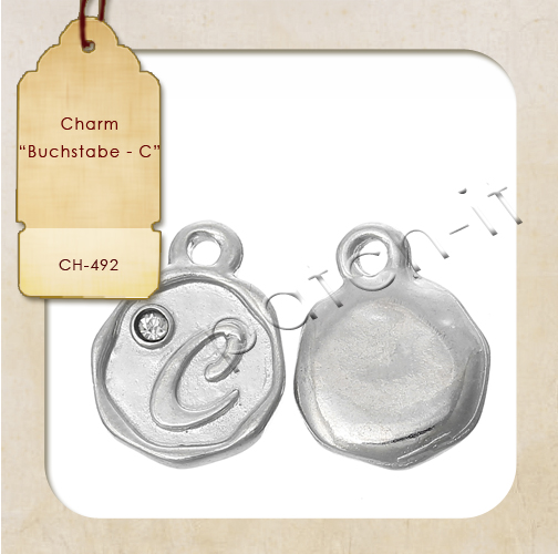 Charms \"Anhänger mit Buchstabe \"C\" - silberfarbend