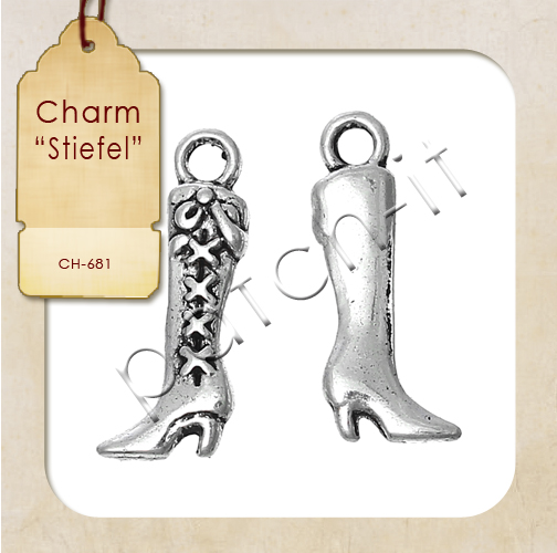 Charms \"Stiefel\" silberfarbend