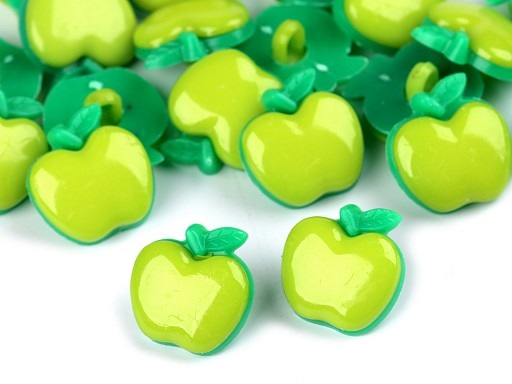 Apfelknopf mit Öse - hellgrün