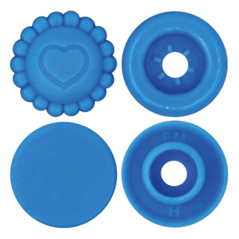 Sonne mit Herz - Snap Druckknopf T5 - bright blue B8