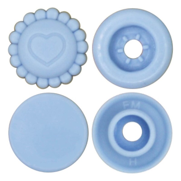 Sonne mit Herz - Snap Druckknopf T5 - pastel blue B20