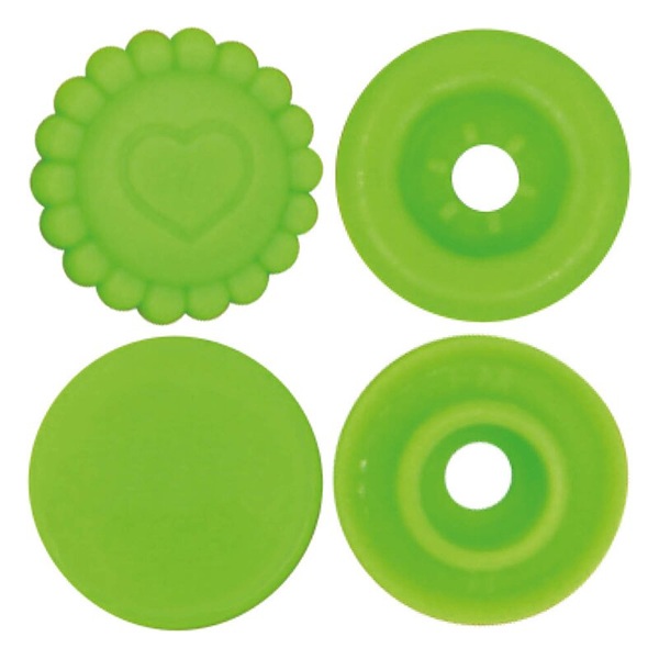 Sonne mit Herz - Snap Druckknopf T5 - lime green B50