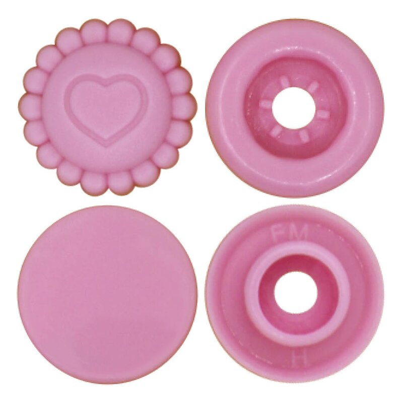 Sonne mit Herz - Snap Druckknopf T5 - medium pink B57