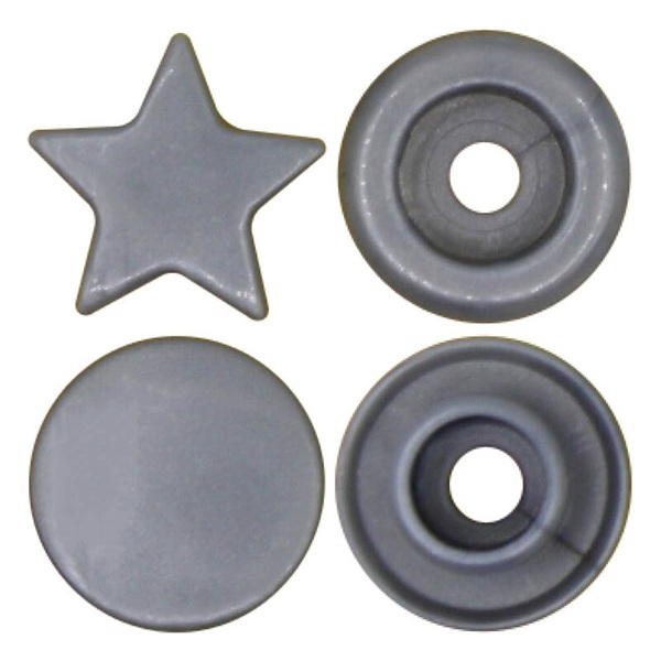 Stern - Snap Druckknopf T5 - silver grey B13