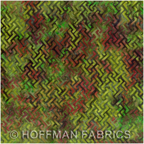 Hoffman Bali Handpaints - ZigZag - red/green