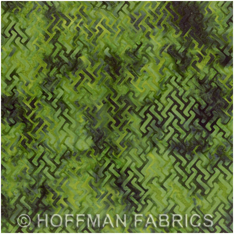 Hoffman Bali Handpaints - ZigZag - green