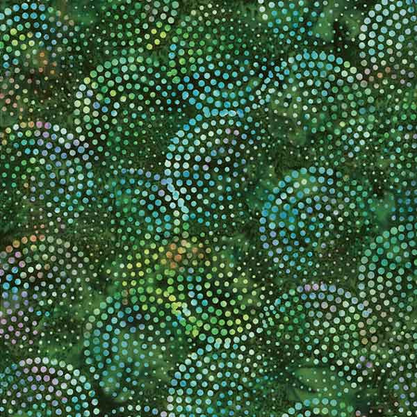 Bali Handpaints - Circle Dots - green