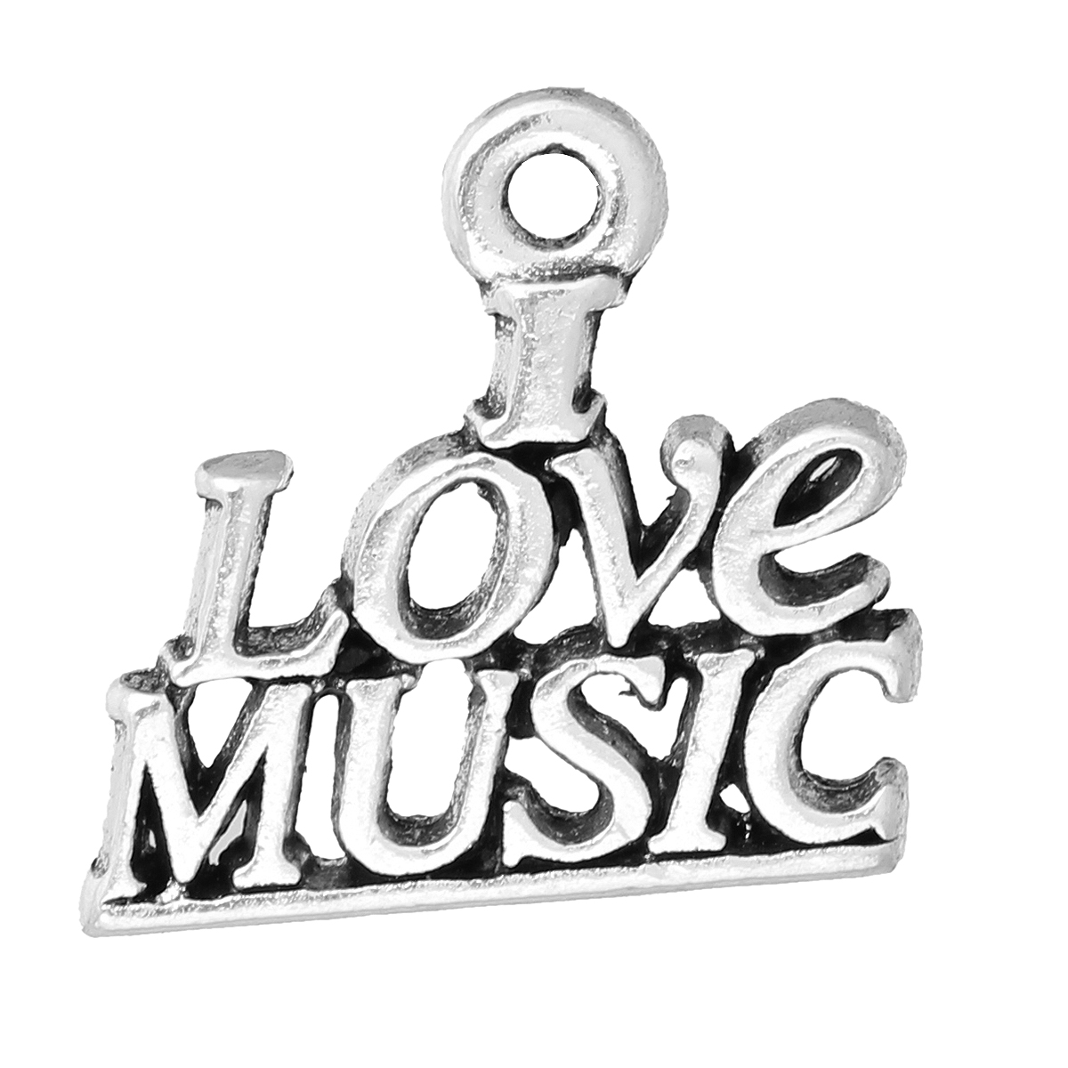 Charms \"I Love Music\" - silberfarbend