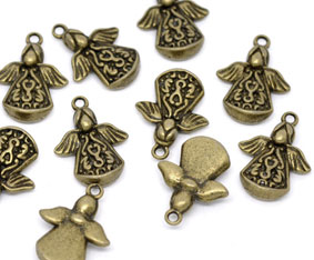 Charms "Schutzengel" altmessing