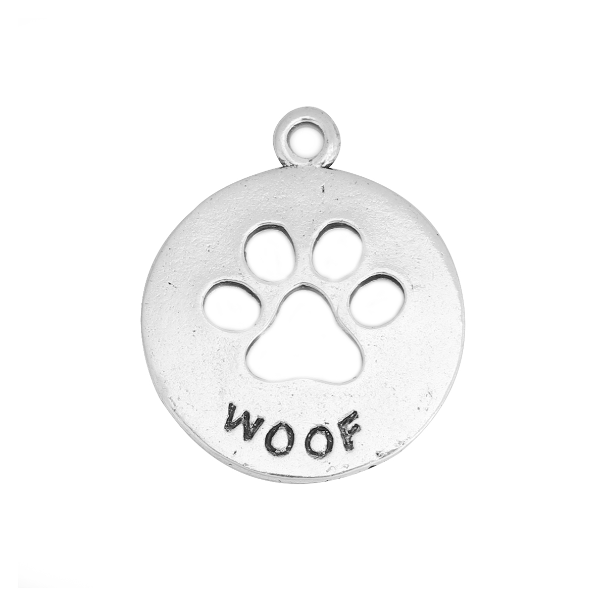 Charms "Pfote - Woof" - silber
