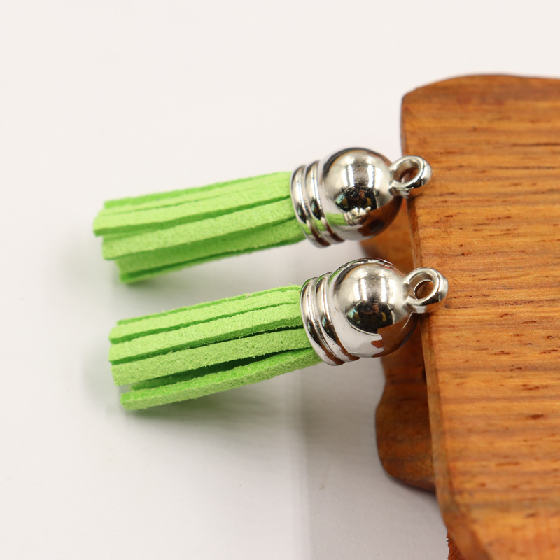 Charms "Tassel" - silber-applegreen