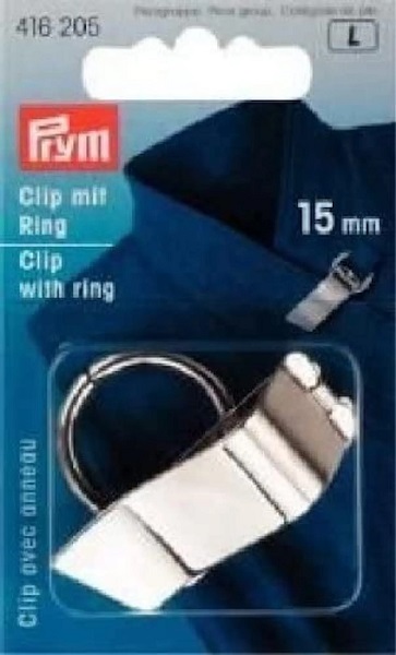 Clip mit Ring 15 mm - silber