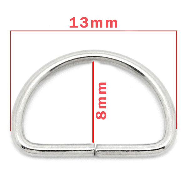 D-Ring - 13mm silber