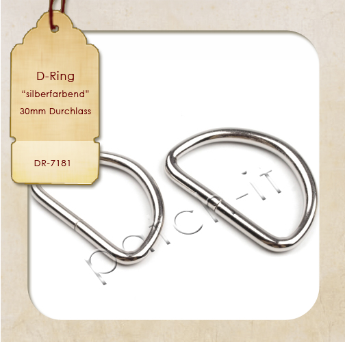 D-Ring - 30mm silber