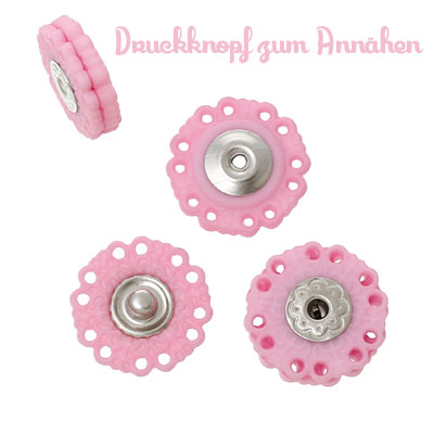 Druckknopf zum Annähen - rosa - 18mm