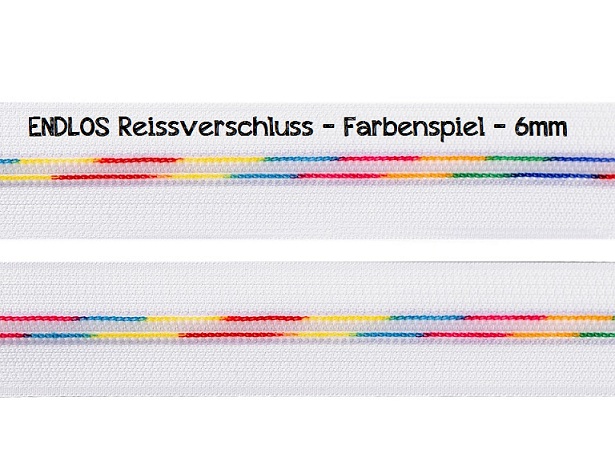 Reissverschluss - Farbenspiel - weiss