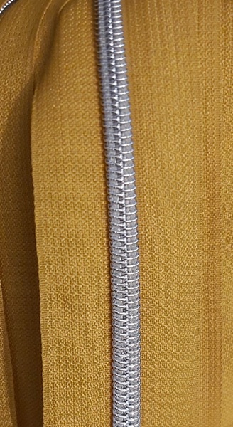 Reissverschluss metallisiert - silber-mustard