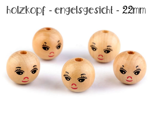 Holzkopf - Engelsgesicht 22mm