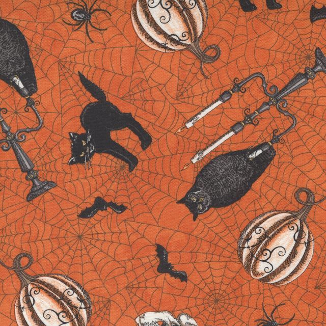Ghostly Greetings - Halloween Toss on Spider - orange