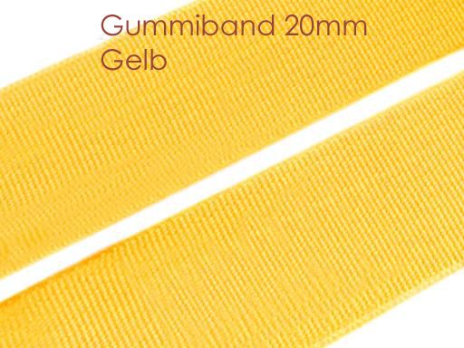 Gummiband 20mm - gelb - 1 meter