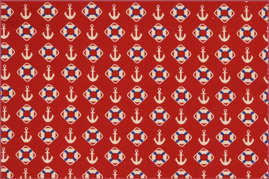 Baumwolljersey - Anchor  - red