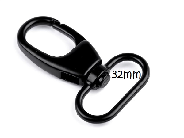 Karabiner - 30mm - schwarz