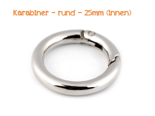 Karabiner rund 25mm - silber