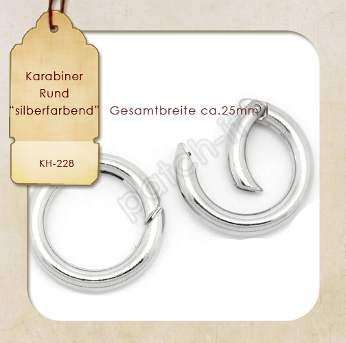 Karabiner rund 20mm - silber