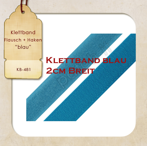 Klettband - blau 20mm