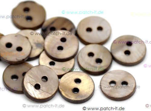 Muschelknopf 10mm - kaffeebraun