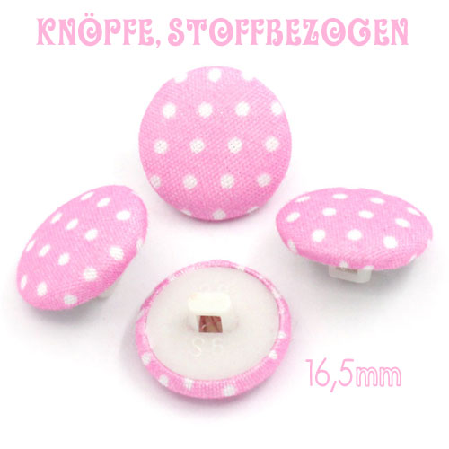 Pünktchen Knopf - 16,5mm - rosa