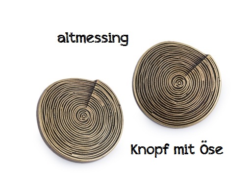 Knopf mit Struktur - altmessing