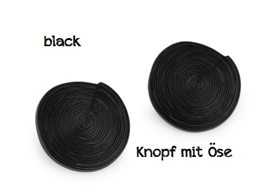 Knopf mit Struktur - black