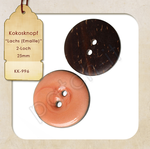 Kokosknopf - lachs 25mm