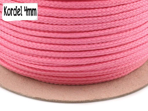 Kordel geflochten 4mm - rosa